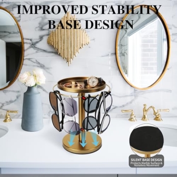 KONDYFAYO Rotating Sunglass Organizer for Stylish Storage