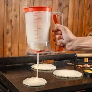 Blackstone 1543 4-Piece Griddle Breakfast Kit with Batter Dispenser, Bacon Press, and Two Egg Rings