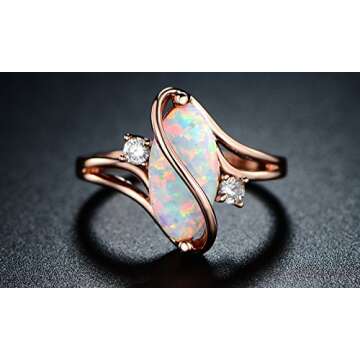 Barzel 18K Rose Gold Fire Opal Ring for Elegant Gifting