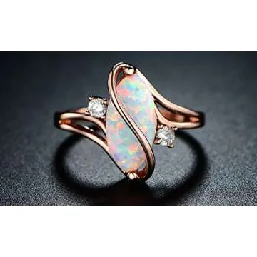 Barzel 18K Rose Gold Fire Opal Ring for Elegant Gifting