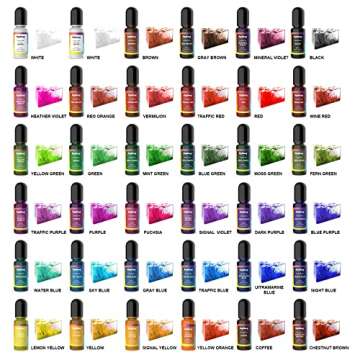Alcohol Ink Set - 36 Bottles Vibrant Colors High Concentrated Alcohol-Based Ink, Concentrated Epoxy ...