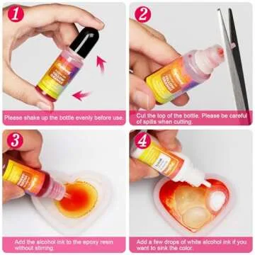 Alcohol Ink Set - 36 Bottles Vibrant Colors High Concentrated Alcohol-Based Ink, Concentrated Epoxy Resin Paint Colour Dye Great for Resin Petri Dish, Coaster, Painting, Tumbler Cup Making(10ml Each)