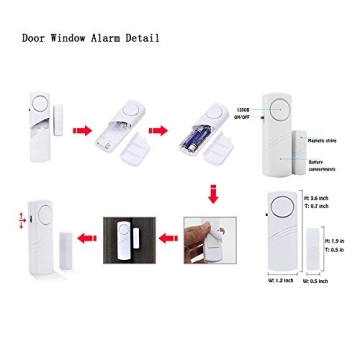 12 pcs Home Security Magnetic Sensor Alarm System