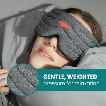 Manta Weighted Sleep Mask – 100% Blackout Weighted Eye Mask for Sleeping, Weighted Eye Mask for Women and Men, Sleep Mask Blackout