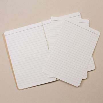 Goldleaf Blank Journal: Minimalist College Ruled A5 Notebook, Perforated Pages, Lay Flat Design, Classic Sewn Binding, 76 page, Thick 120gsm Paper, Golden Kraft Brown Cover, Sustainably Made