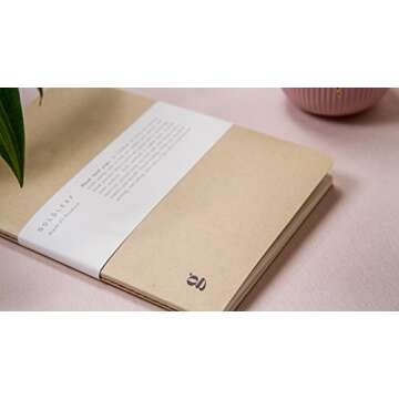 Goldleaf Blank Journal: Minimalist College Ruled A5 Notebook, Perforated Pages, Lay Flat Design, Classic Sewn Binding, 76 page, Thick 120gsm Paper, Golden Kraft Brown Cover, Sustainably Made