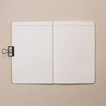 Goldleaf Blank Journal: Minimalist College Ruled A5 Notebook, Perforated Pages, Lay Flat Design, Classic Sewn Binding, 76 page, Thick 120gsm Paper, Golden Kraft Brown Cover, Sustainably Made