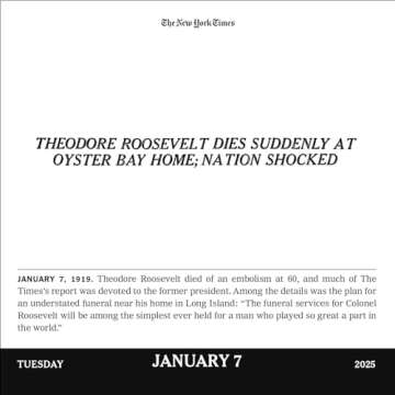 The New York Times Headlines in History Page-A-Day® Calendar 2025: 365 Remarkable Stories from The Times Archives
