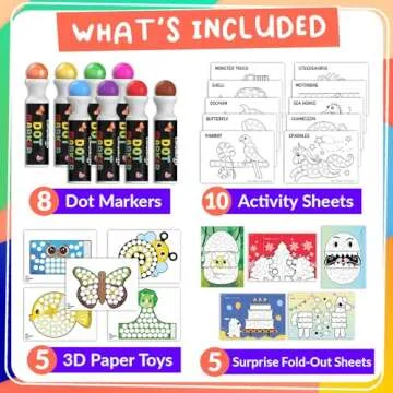 Chalkola 8 Washable Dot Markers for Toddlers 1-3 | with 20 Page Coloring Activity Book Kit, Bingo Da...