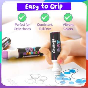 Chalkola 8 Washable Dot Markers for Toddlers 1-3 | with 20 Page Coloring Activity Book Kit, Bingo Daubers | Preschool Paint Dot Art Set - Toddler Arts and Crafts Supplies for Kids Ages 2-4 Years Old