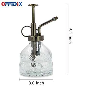 OFFIDIX Plant Mister Glass Spray Bottle, 6.3"Tall Vintage Plant Spritzer Watering Can, Succulent Wat...