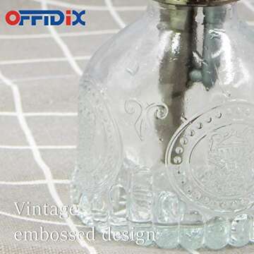 OFFIDIX Plant Mister Glass Spray Bottle, 6.3"Tall Vintage Plant Spritzer Watering Can, Succulent Watering Bottle with Plastic Bronze Plastic Top Pump, Can for Outdoor Indoor Garden, Cleaning Solutions