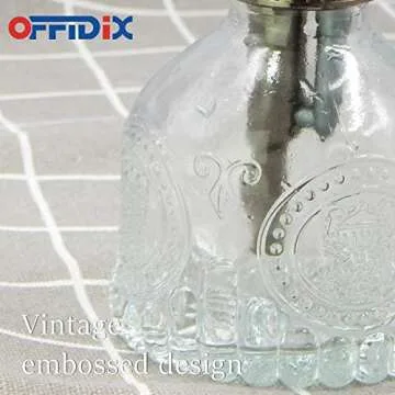 OFFIDIX Plant Mister Glass Spray Bottle, 6.3"Tall Vintage Plant Spritzer Watering Can, Succulent Watering Bottle with Plastic Bronze Plastic Top Pump, Can for Outdoor Indoor Garden, Cleaning Solutions