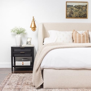 Laurel&Vine 12" Tall White Ceramic Vase with Stems