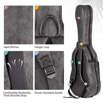 CAHAYA Vintage Hardshell Guitar Case for 40-41 Inch Acoustics