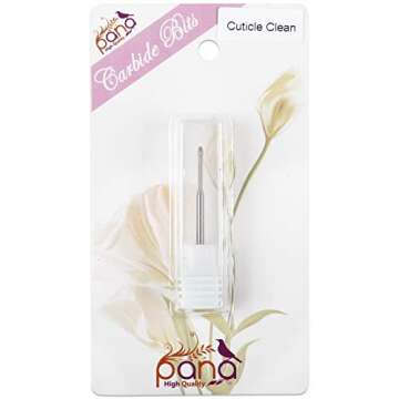 PANA 3/32" Cuticle Clean Nail Carbide Bit for Professional, Nail Salon, Nail Trimmer, Under Nail Cleaner, Electric Drill Machine, Manicure Tools (Silver-Snake Head, Medium)