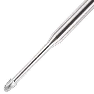 PANA 3/32" Cuticle Clean Nail Carbide Bit for Professional, Nail Salon, Nail Trimmer, Under Nail Cleaner, Electric Drill Machine, Manicure Tools (Silver-Snake Head, Medium)