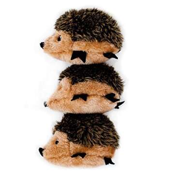 ZippyPaws - Burrows Replacement Miniz Hedgehogs 3-Pack - Plush Refills for Interactive Dog Toys for ...
