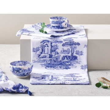 Spode Blue Italian Teacups and Saucers Set of 4