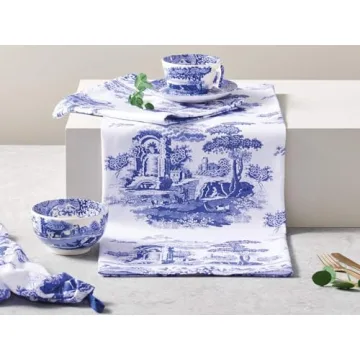 Spode Blue Italian Teacups and Saucers Set of 4