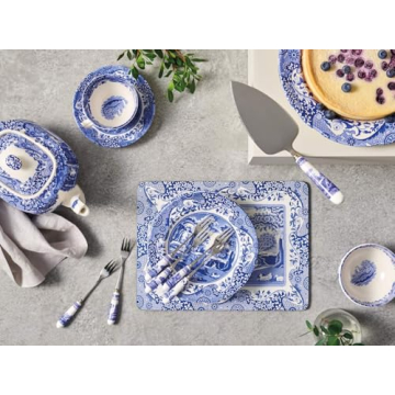 Spode Blue Italian Teacups and Saucers Set of 4