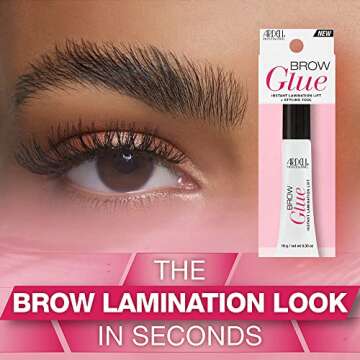 Ardell Brow Glue Instant Lamination Lift and Styling Tool, Eyebrow Gel - Long-Lasting Hold Brow Gel for Fluffy Defined Brows