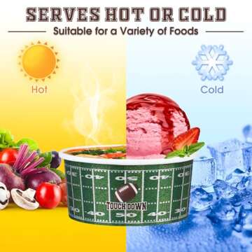 Football Snack Bowl Set for Game Day Events - 100 Cups