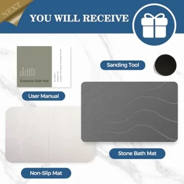 PUCUN Stone Bath Mat Diatomaceous Earth Non-Slip Shower Mat,Quick Drying Diatomite Bath Stone Mat for Bathroom Floor -Super Absorbent,Natural, Easy to Clean(24×16" Grey)