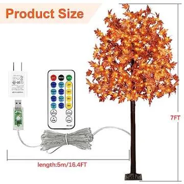 7FT Lighted Maple Tree Perfect for Fall Celebrations