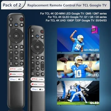 Replacement Remote for TCL Google TV Models, Pack of 2