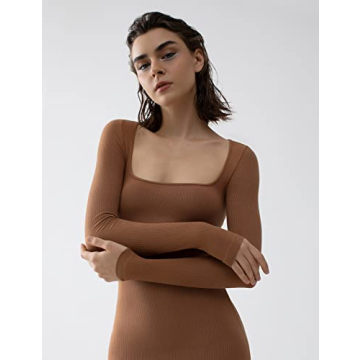 PUMIEY Long Sleeve Dress - Flattering Bodycon Style