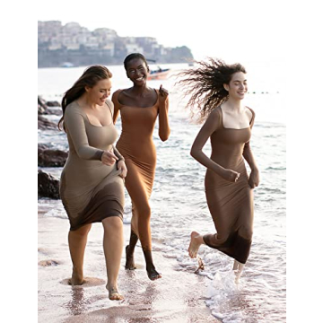 PUMIEY Long Sleeve Dress - Flattering Bodycon Style