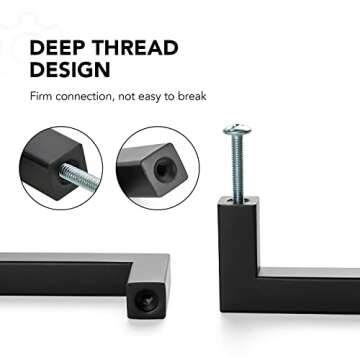 Ravinte 5 Pack 5 Inch Kitchen Square Cabinet Handles Matte Black Cabinet Pulls Black Drawer Pulls Kitchen Cabinet Hardware Kitchen Handles for Cabinets Cupboard Handles Drawer Handles