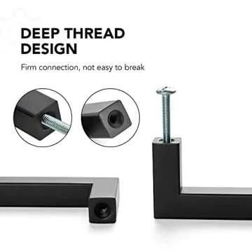 Ravinte 5 Pack 5 Inch Kitchen Square Cabinet Handles Matte Black Cabinet Pulls Black Drawer Pulls Kitchen Cabinet Hardware Kitchen Handles for Cabinets Cupboard Handles Drawer Handles