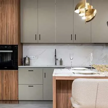 Ravinte 5 Pack 5 Inch Kitchen Square Cabinet Handles Matte Black Cabinet Pulls Black Drawer Pulls Kitchen Cabinet Hardware Kitchen Handles for Cabinets Cupboard Handles Drawer Handles