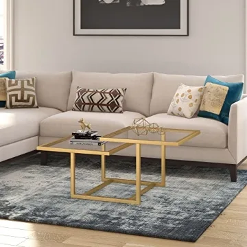 Elegant Henn&Hart Coffee Table - Modern Brass Design