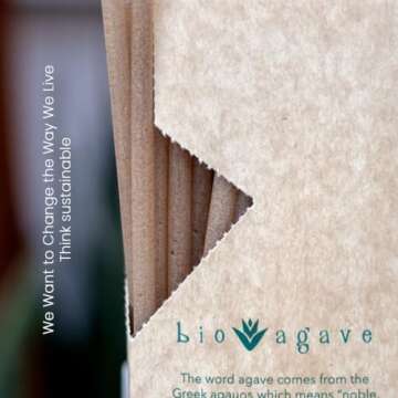 BIO AGAVE Biodegradable 8.25" Standard Straws 150 Pcs | Plant-Based Eco-Friendly Products | Drinking...
