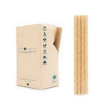 BIO AGAVE Biodegradable 8.25" Standard Straws 150 Pcs | Plant-Based Eco-Friendly Products | Drinking Straws | Agave Straws & Reusable Straws - Plastic-Free | Compatible with all lid