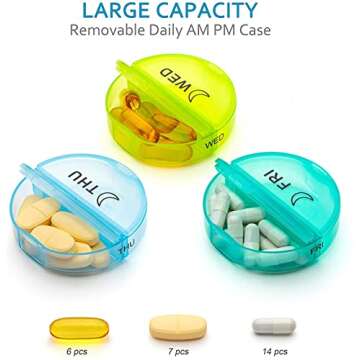 ［Upgrade］ Monthly Pill Organizer 2 Times A Day,One Month Box AM PM,Daily Cases Large 4 Week,Medi...