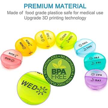 ［Upgrade］ Monthly Pill Organizer 2 Times A Day,One Month Box AM PM,Daily Cases Large 4 Week,Medication 28 Days Dispenser for Pills,Fish Oils, Vitamin,Supplement(Rainbow)…