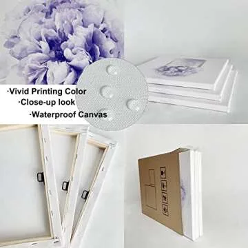 HOMEOART Coastal Pictures Coral Painting Canvas Wall Art Bathroom Decor Picture Beach Theme Artwork Home Decor Framed Ready to Hang 12"x12"x4 Pieces