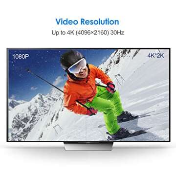 Rankie Micro HDMI Male to HDMI Male Cable, Compatible with GoPro Hero, Canon/Nikon/Sony Camera, 6 Feet (Black)