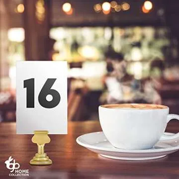 Gray Bunny Table Number Holders - (16 pc, 1.7 in) Gold Metal Harp Clip Place Card Holders, Table Number Stands for Photos, Wedding Decor, Menus, Food Recipes, Birthdays, Events, Pictures Placecards