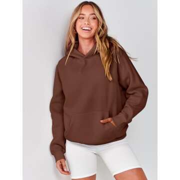 ANRABESS Women Hoodies Oversized Fleece Long Sleeve Comfy Casual Basic Pullover Sweatshirts 2025 Fal...