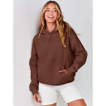 ANRABESS Women Hoodies Oversized Fleece Long Sleeve Comfy Casual Basic Pullover Sweatshirts 2025 Fal...