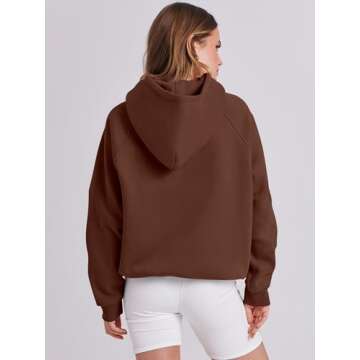 ANRABESS Women Hoodies Oversized Fleece Long Sleeve Comfy Casual Basic Pullover Sweatshirts 2025 Fall Outfits Sweater Brown Small