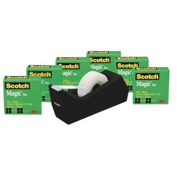 Scotch Magic Tape, 6 Rolls with Dispenser, Numerous Applications, Invisible, Engineered for Repairin...