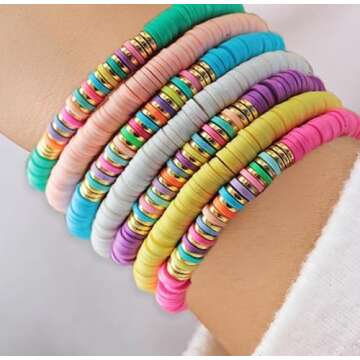 Mandala Crafts 4mm Teal Polymer Clay Beads Kit for Friendship Bracelets - 6000 Teal Heishi Beads Disc Beads for Jewelry Making Round Spacers - Flat Beads for Bracelets Making