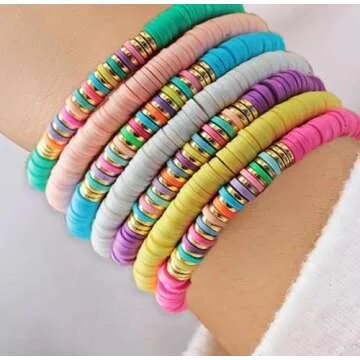 Mandala Crafts 4mm Teal Polymer Clay Beads Kit for Friendship Bracelets - 6000 Teal Heishi Beads Disc Beads for Jewelry Making Round Spacers - Flat Beads for Bracelets Making