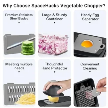 SpaceHacks 12-in-1 Vegetable Chopper for Easy Cooking
